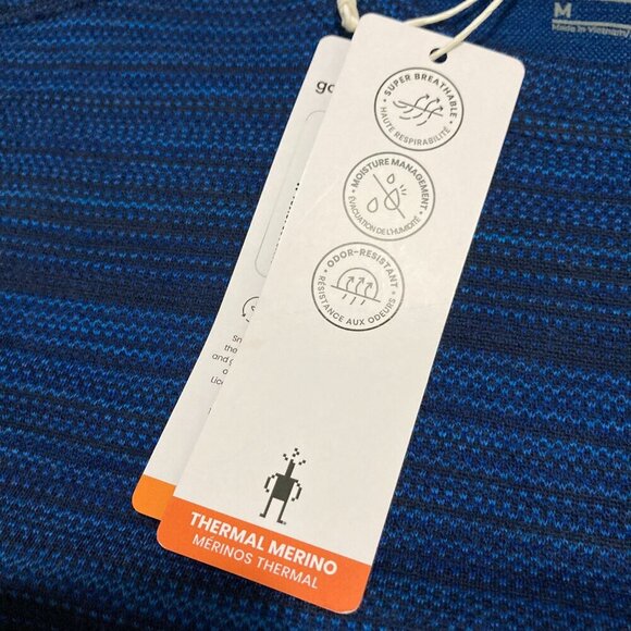 SMARTWOOL Men's M Classic Thermal Merino Base Layer Crew Shirt NAVY COLOR SHIFT - Picture 5 of 12